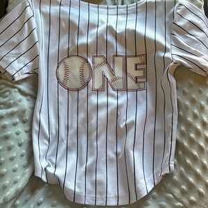 Baseball jersey for 1st birthday party